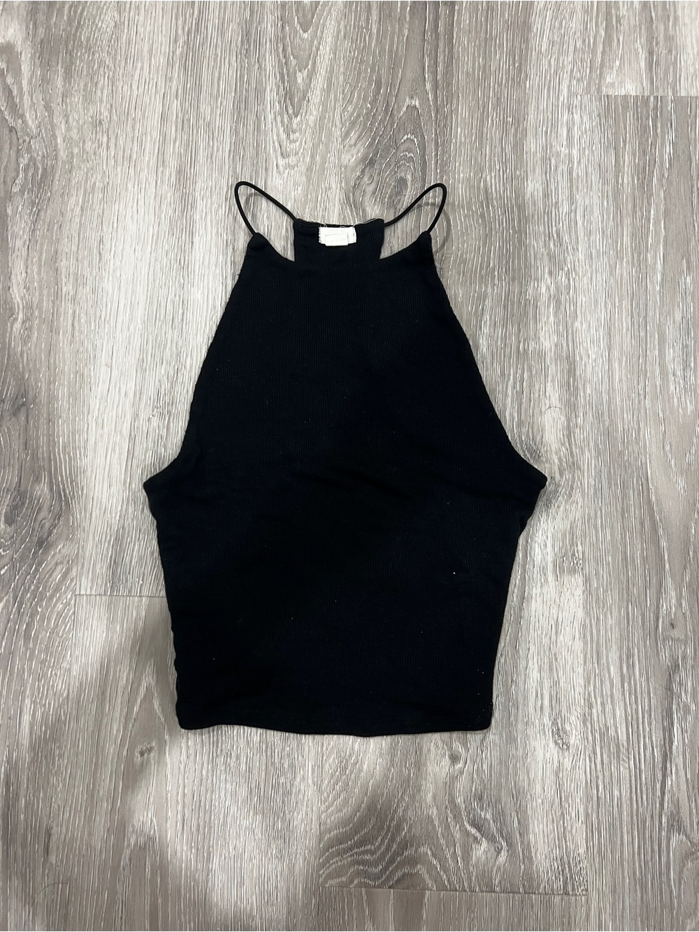 Garage Black Halter Crop Top